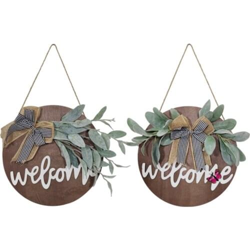 Wooden Welcome Sign House European Retro Pendant Easily Hanging Garden PlaqueOrnament Decorations Home christmas Decor