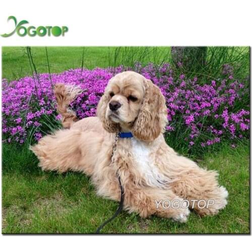DIY 5D Diamond Painting British cocker spaniel Cross Stitch Kits Diamond Mosaic Handmade Diamond Embroidery dog Patterns YY2290