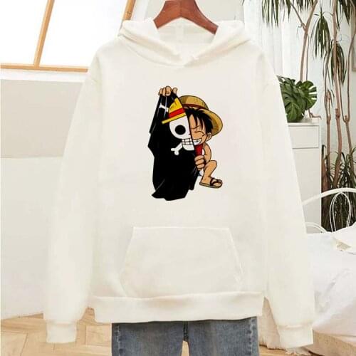 One Piece Luffy Print Hoodie Japanese Anime Womens Hooded Sweatshirt Harajuku Casual Oversize Women Hoodie Streetwear Clothing