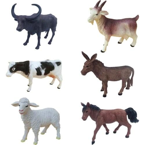 Mini Farm Animals Figure Toys Set Realistic Wild Pastic Animal Learning Toys Garden Miniatures Ornaments Kids Pretend Play Toys