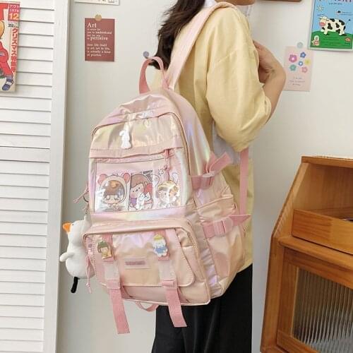 Elementary Laser Fashion Backpack Women Small Fresh Shoulder School Bags for Teenagers Female Korean Travel Backpacks Summer New