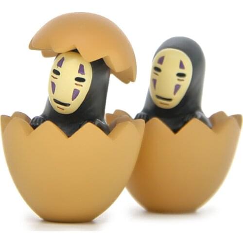 Cartoon Anime No Face Man Eggshell Dolls Small Statue Figurine Crafts Mini Figure Desktop Decoration DIY Miniatures Model Toys