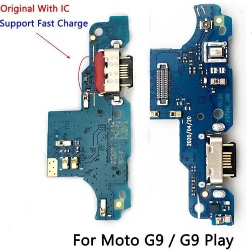 Original New USB Charging Connector Board Flex Cable With Microphone Mobile Phone Parts For Moto G9 / G9 Play Charging Connector