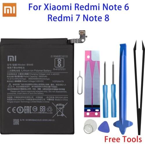 Xiao Mi Original Phone Battery BN46 For Xiaomi Redmi Note 6 / Note 8 Redmi7 3900mAh Replacement Batteries Free Tools
