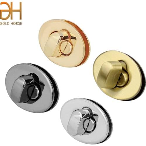 2.3CM Mini Oval Twist Lock Turn Locks Metal Closure Buckle For Purse Wallet Womens Handbag Shoulder Bag Accessories