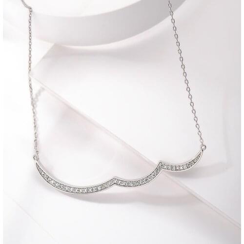 Viennois Trendy Choker Necklace Geometric Cloud Chain Necklace For Women Cubic Zirconia Pendant Necklace Korean Style Necklace