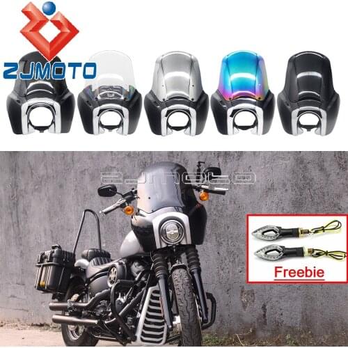 For Harley Softail Street Bob FXBB Standard FXST 2018-2021 Motorcycle Front Mask Cowl Headlight Fairing Kit with 15" Windsheild