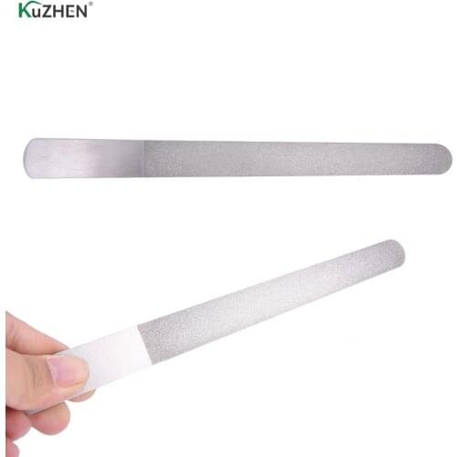 Silver Stainless Metal Steel Nail Files Buffer Sanding Polishing Nail Grinding Blocks Grind Sand Nail Art Pedicure Manicure