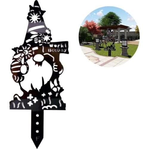 Acrylic Christmas Gnomes Peep Yard Sign Stakes Silhouette Outdoor Decorations for Garden Patio Lawn Walkway