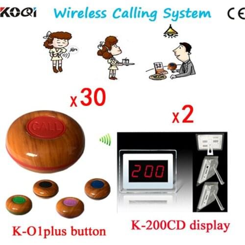Calling System Wireless Service, Wireless Waiter Calling System Supplier, CE 2 Display Screen Sound in English+30 Press Buttonss