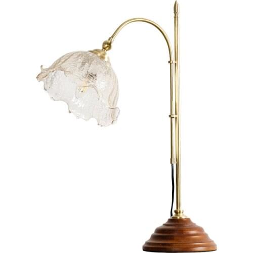 Nordic Retro Simple Carved Glass Copper Ins Handmade Vintage Maiden LED E27 Table Lamp Bedroom Study Bar Decoration Beside Lamp