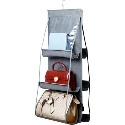 6 Pocket Folding Hanging Handbag Storage Organizer Hanging Sundry Shoe Storage Bag for Close Home Supplies Closet Organizer