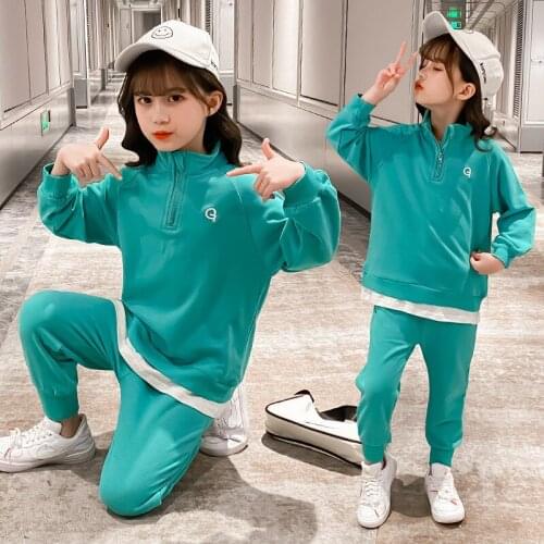 Girls Clothing Sets Autumn Children Casual Long Sleeve Sweatshirt + Pants 2pcs Sport Suit Kids Tracksuits for Teen Girls Clothes