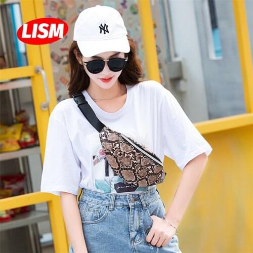 Fashional Womens personality full python pattern waist bag European and American style shell-shaped shoulder chest bag