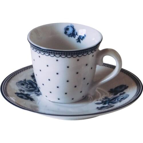 Turkish Reusable Coffee Cups Porcelain Luxury Vintage Royal Tea Cups and Saucer 100ml Small Tazzine Caffe Home Drinkware QAB50BZ