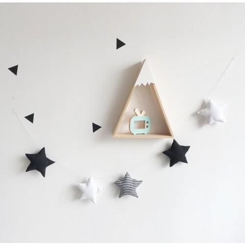 Nordic Style Baby Room Crib Ornament Handmade Nursery Decor Star Garland Kids Play Tent Adornment Hanging Wall Decoration