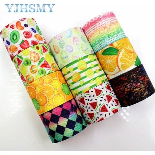 YJHSMY C-18111-145,38 mm 5 Yards Fruit series Printed grosgrain ribbons,DIY handmade Hair accessories wedding gift wrap Material