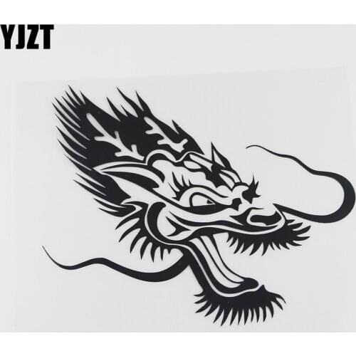 YJZT 18.9CMX15.1CM Chinese Asian Dragon Head Fantasy Animal Vinyl Car Sticker 13C-0170
