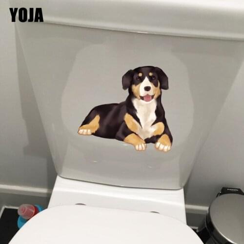 YOJA 23.1*21.1CM A Docile Dog BedRoom Home Wall Decor Toilet Sticker Decal Modern Art T3-0631