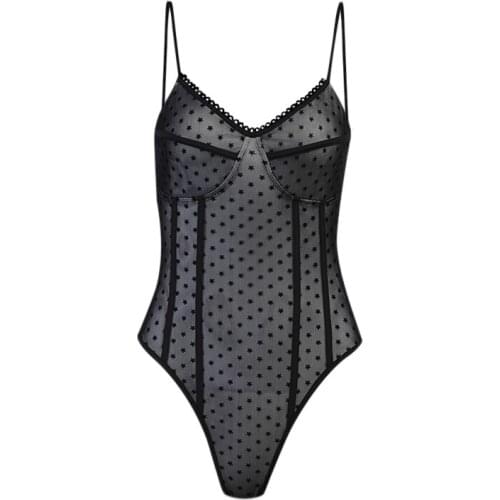 2021 Summer Sexy Women Goth Mesh Bodysuits Sleeveless Slim Bodycon Patchwork Harajuku Through Streetwear Aesthetic Rompers