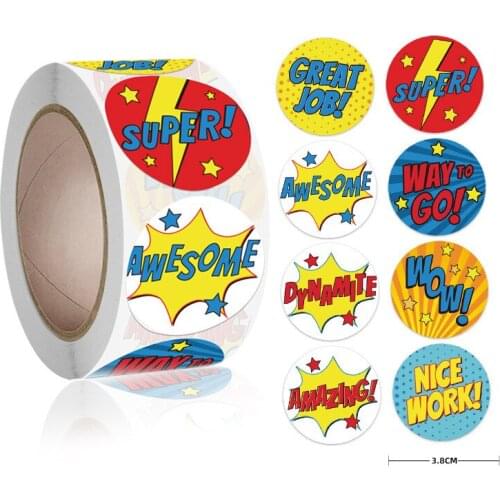 1/1.5Inch Stickers DIY Cartoon English Text Stickers Toys Childrens Reward Birthday Gift Stickers Stationery Scrapbook Stickers