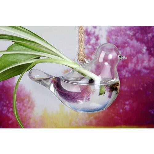 1PC Clear Bird Glass Vase Bottle Terrarium Hydroponic Container Pot Flower DIY Table Wedding Garden Decor LD 153