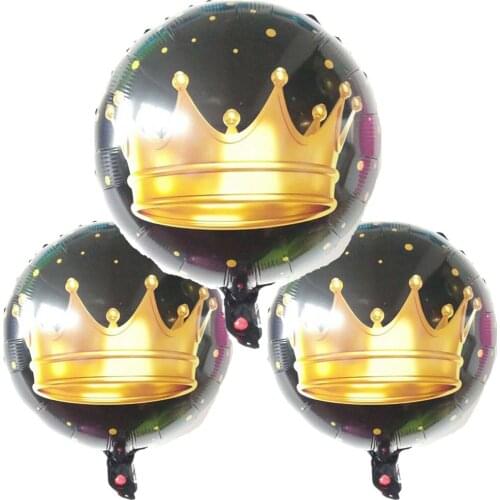 10pcs/lot 18inch Gold Crown Balloons Helium Balls Wedding Birthday Party Decoration Supplies foil Air Globos Valentines Day