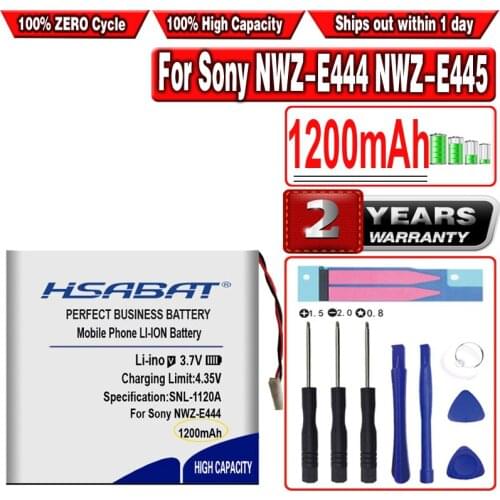 HSABAT 1200mAh Battery for Sony NWZ-E444 NWZ-E445 NWZ-E345 NWZ-E344 NWZ-E443 Player