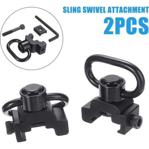 2pcs Metal Quick Release Detach QD Sling Swivel Attachment Point Rail Mount Adapter 20mm for Car Accessories