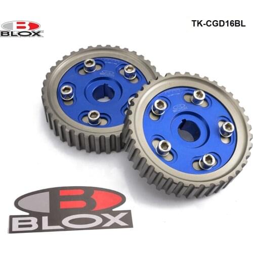 2pcs Adjustable Racing Cam Gear Timing Gear Pulley Kit for Honda Civic D15 D16 Sohc 88-00 Inlet and Exhaust TK-CGD16BL