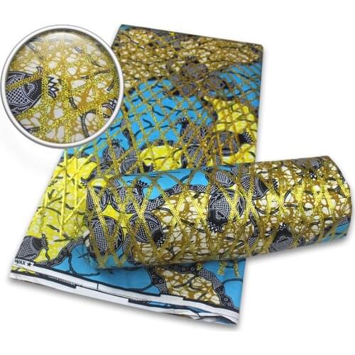 2021Best Quality Nigerian 100%Cotton African Sequins Wax Fabric Soft Lace Prints Ankara Materials Tissu Sewing Lady Dress 1-1