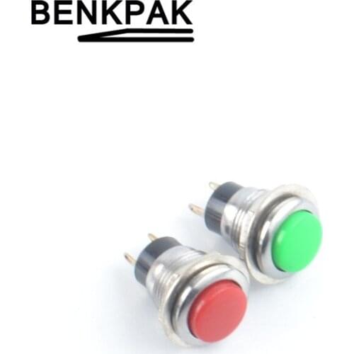 5pcs 12mm spring return 2pin momentary push button switch