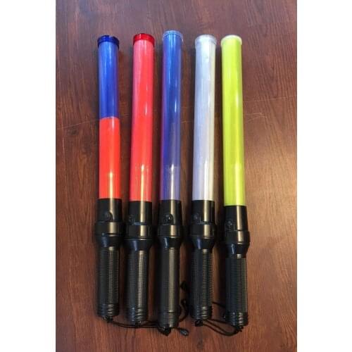 54cm*4cm Multicolor Outdoor LED Traffic Signal Warning Flashing Hard PVC Wand Baton Police Ref Baton Safety Command Tool