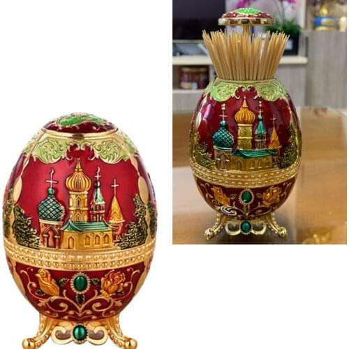 Automatic Toothpick Holder with Bottle Opener Hand Press Retractable Retro Castle Dispenser Box Suitable for Desktop Decoration