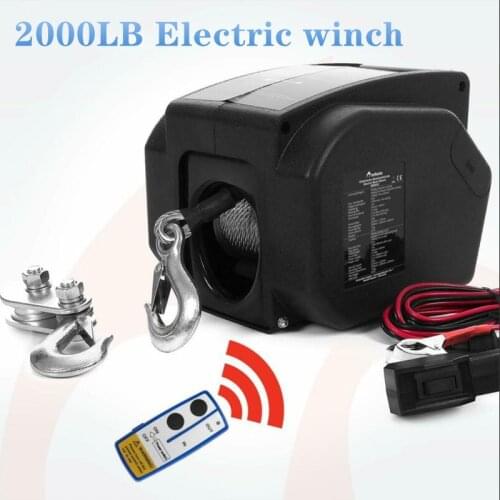 12V 2000 lbs wireless Electric winch for marine use 12v