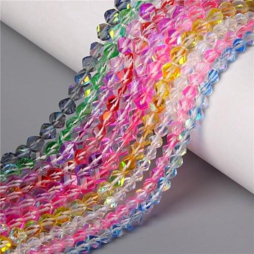 Quality Faceted Austria Crystal Synthesis Glitter Moonstone Beads For Jewelry Making DIY Bracelet Necklace 6/8/10mm Strand 15