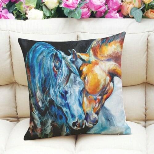 Pillowcases Abstract Painting Horses Digital Printing Pillow Case Cover Hight Quality For Anniversary Wedding Valentines Gift