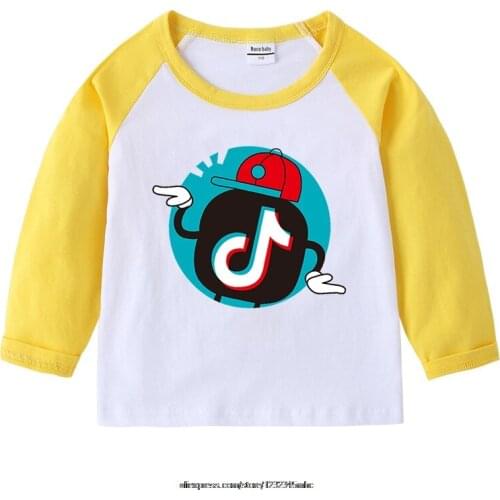 Kids Tik Tok Print Fashion Birthday Number Full Long Sleeve T-shirt Children T Shirt Boy Girl Gift Tik Tok T-shirts Print
