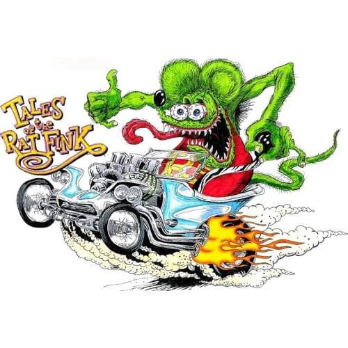 Personality Rat Fink Cartoon Graphics Car Stickers Vinyl Waterproof Sunscreen Windows Decal Car Door Protector Apply To Car Door