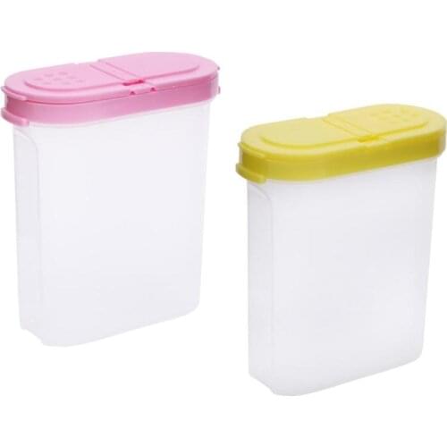Food Storage Box Clear Container Set with Pour 2 Lids Kitchen Food Sealed Snacks Dried Fruit Grains Tank Storage Cereal Box