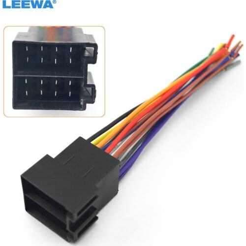 LEEWA 10pcs Universal Male ISO Radio Wire Wiring Harness Adapter Connector Car Adaptor Plug For Volkswagen/Citroen/Audi #1770