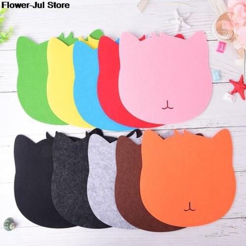 Cute Felt thicken Mouse Pad Office Desk Accessories Office Desk Organizer School Supplies Mouse Desk Tools Cat Shaped Mouse Pad