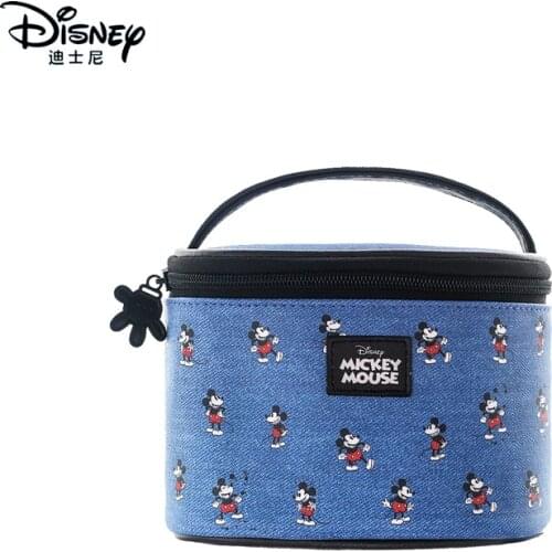 Disney genuine Minnie fashion portable ladies multi-function storage bag cosmetic bag blue Mickey mouse purse