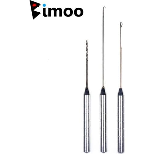 Bimoo 3PCS/Combo Metal Carp Fishing Rigging Needle Set Latching needle + Driller + Hook Hair Rig Pop-up Rig Making Tools