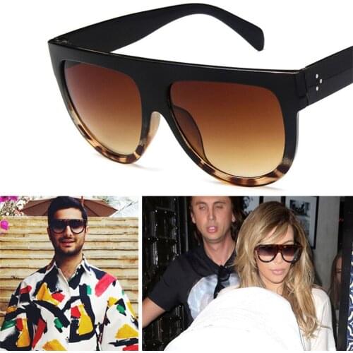 Oversized Square Fat Top Sunglasses Big Frame Gradient Elegant Women Eyeglasses 2019 New Unisex Driving Mirrors Vintage Eyewear