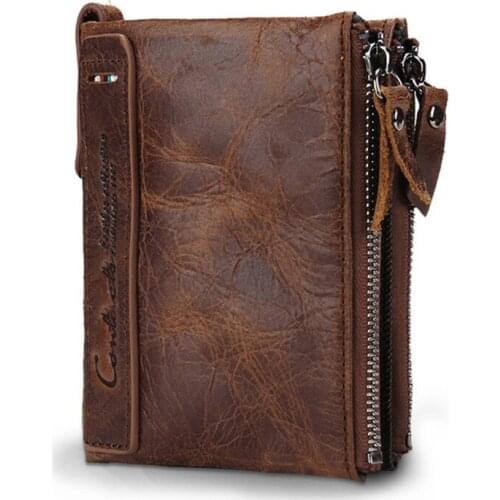 New genuine crazy horse leather cowboy wallet short coin purse small retro wallet brand high quality designer NB100