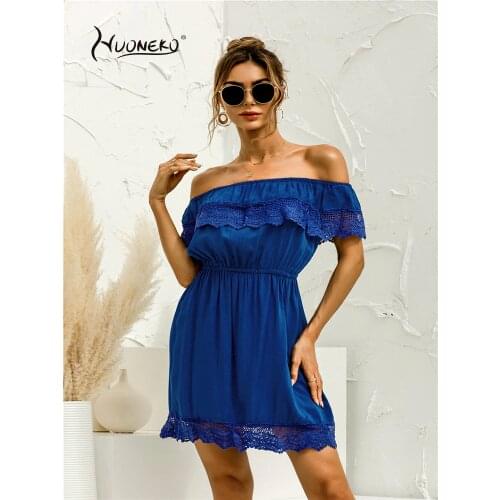 Летние платья с открытыми плечами NUONEKO China At AliExpress