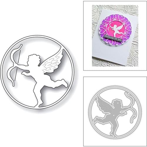 2020 New Valentines Day Cupid Metal Cutting Dies For DIY Cut Paper Craft Making Circle Shape Frame Card Scrapbooking No Stamps