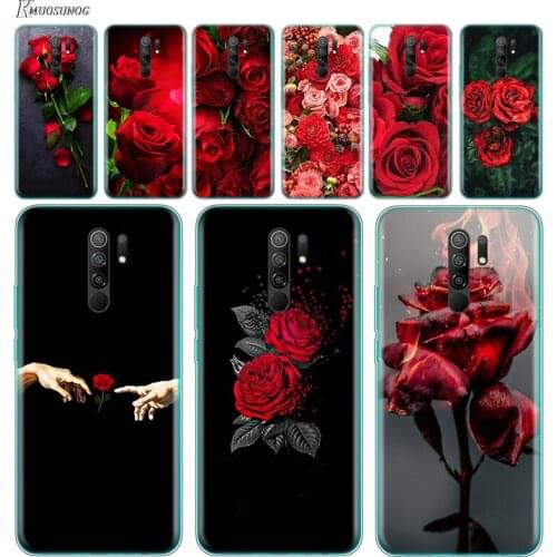 Transparent Cover Beautiful Red Roses For Xiaomi Redmi K40 K30i K30T K30S K30 K20 10X GO S2 Y2 Pro Ultra Phone Case