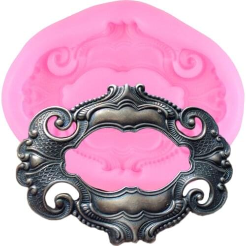 Retro Relief Frame Cake Border Silicone Mold Party Fondant Cake Decorating Tools Cupcake Topper Molds Chocolate Gumpaste Mould